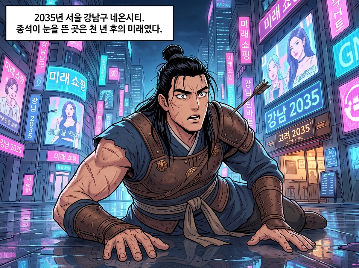 고려무사의 네온시티 생존기 3컷