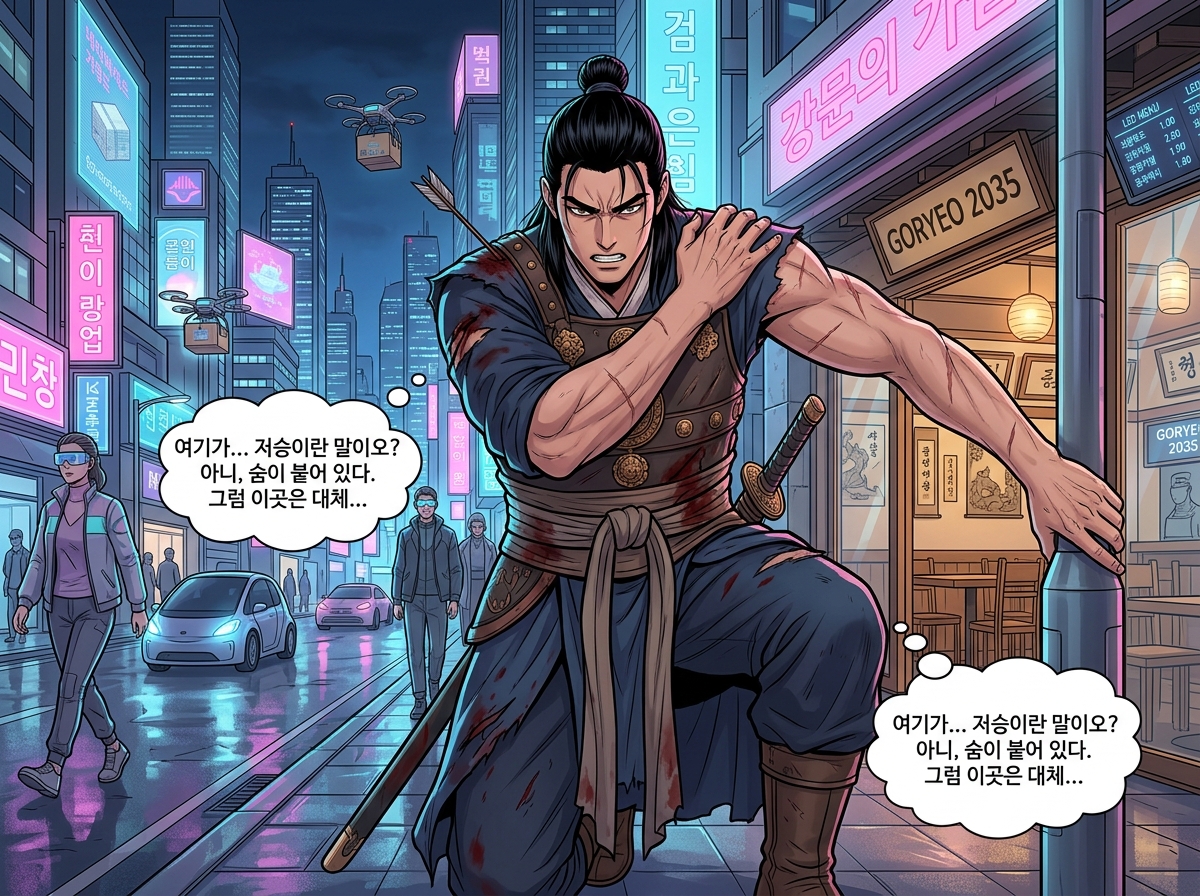 고려무사의 네온시티 생존기 4컷