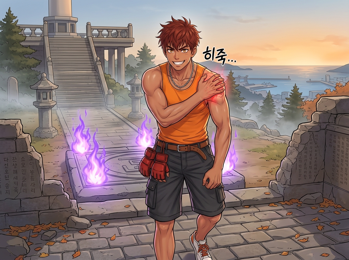 용두산의 보라빛 불꽃 3컷