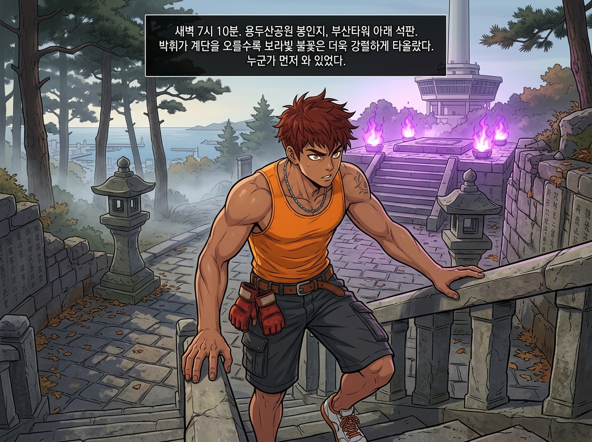 용두산의 보라빛 불꽃 9컷