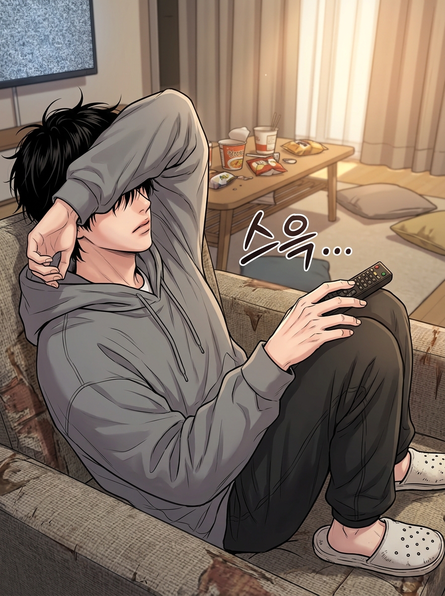 집에서 쉬는 날 5컷