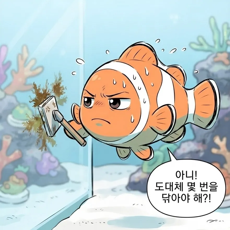 닦아도 생기는 갈색 괴물 3컷