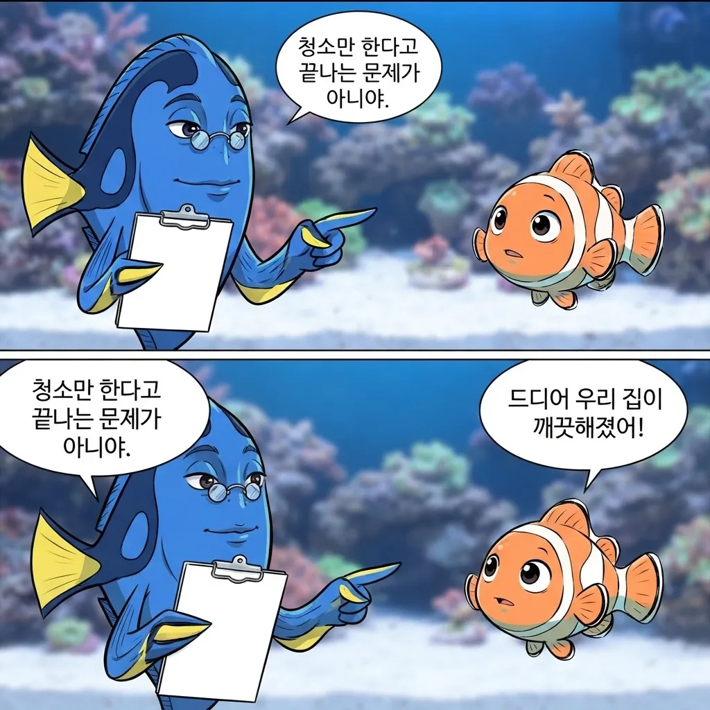 닦아도 생기는 갈색 괴물 4컷