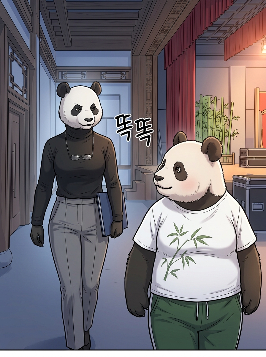 판다들의 문화 교류 프로젝트 4컷